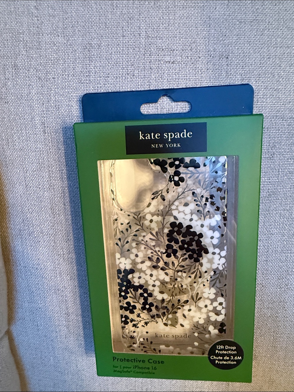 kate spade Black & White Floral Clear Phone Case